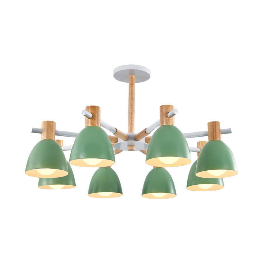 Modern Metallic Macaron Chandelier: Stylish Candy-Colored Game Room Lighting