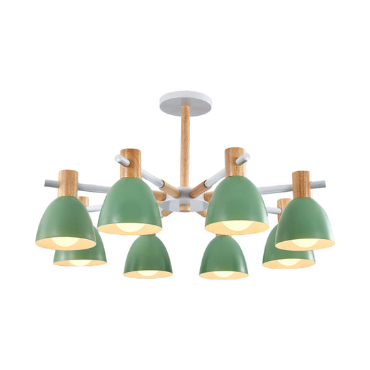 Modern Metallic Macaron Chandelier: Stylish Candy-Colored Game Room Lighting