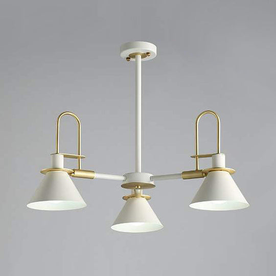 Macaron Loft Funnel Chandelier: Stylish Metal Suspension Light For Nurseries