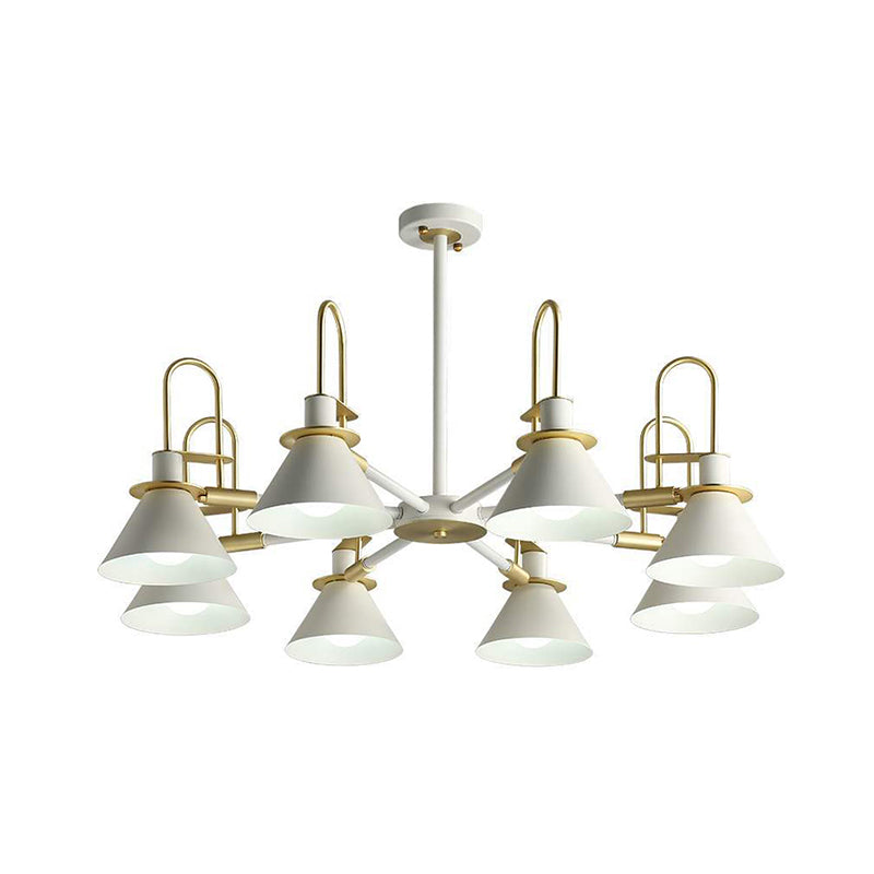 Macaron Loft Funnel Chandelier: Stylish Metal Suspension Light For Nurseries