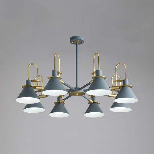 Macaron Loft Funnel Chandelier: Stylish Metal Suspension Light For Nurseries