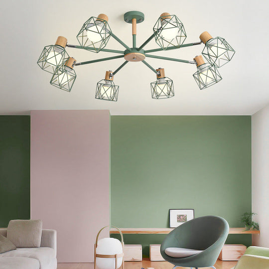 Stylish Macaron Ceiling Pendant: Metal Hanging Light For Nurseries 8 / Green