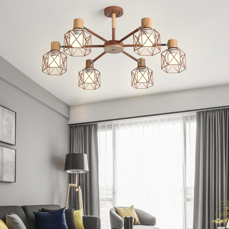 Stylish Macaron Ceiling Pendant: Metal Hanging Light For Nurseries 6 / Brown