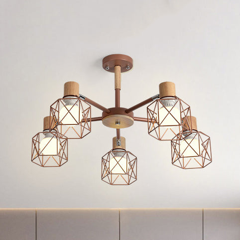 Stylish Macaron Ceiling Pendant: Metal Hanging Light For Nurseries 5 / Brown