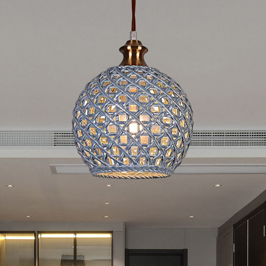 Ceramic Globe Pendant Light For Study Room And Cafe - Creative 1-Head Ceiling