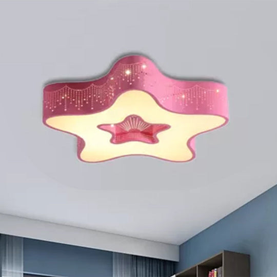 Modern Metal Acrylic Flush Mount LED Ceiling Lamp for Child Bedroom