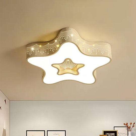 Modern Metal Acrylic Flush Mount LED Ceiling Lamp for Child Bedroom