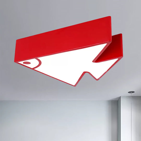 Kids' Cartoon Triangle Fish Ceiling Lamp - LED Flush Mount Light for Child's Bedroom or Living Room