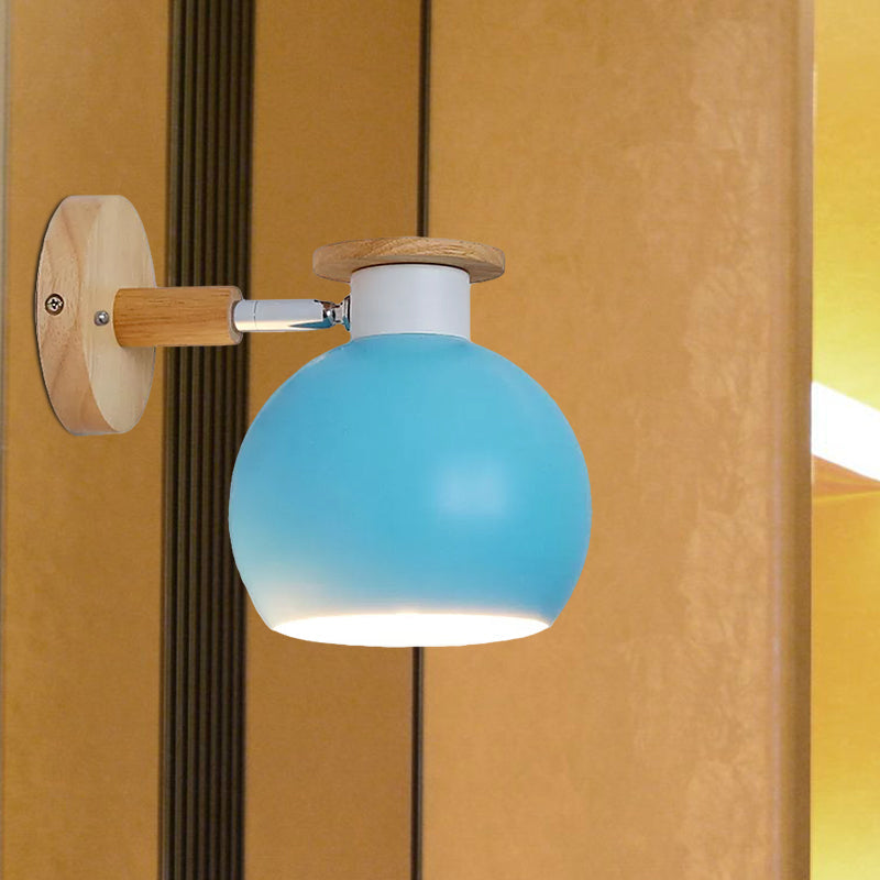 Modern Metal Circle Study Room Wall Sconce - Candy Colored 1-Light