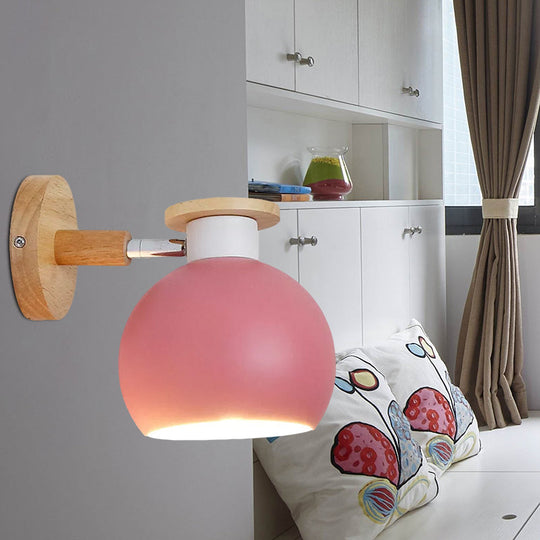 Modern Metal Circle Study Room Wall Sconce - Candy Colored 1-Light