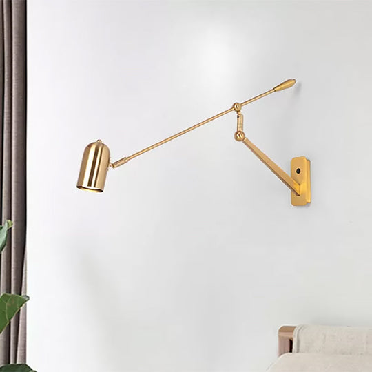 Gold Swing Arm Wall Sconce For Bedroom & Living Room