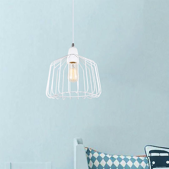 White Minimalist Metallic Pendulum Light: Stylish 1-Light Hanging Lamp Kit For Bedrooms