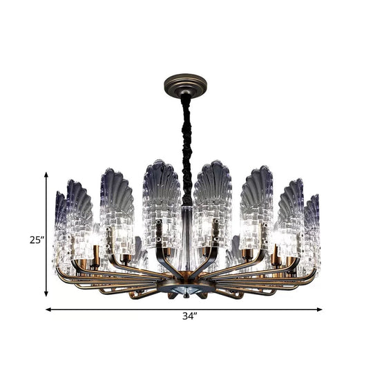 Contemporary Crystal & Metal Chandelier Lighting - Brass Finish, 8/9/10 Lights