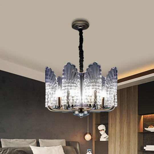 Contemporary Crystal & Metal Chandelier Lighting - Brass Finish, 8/9/10 Lights