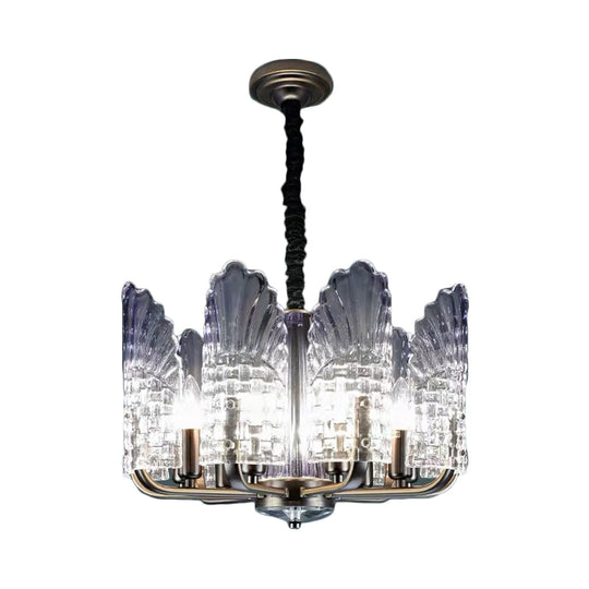 Contemporary Crystal & Metal Chandelier Lighting - Brass Finish, 8/9/10 Lights