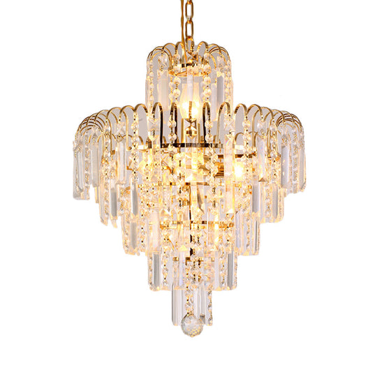 Modern Crystal Hanging Light Fixture 4/6/11 Lights Gold 16/18/23.5 Wide For Dining Room