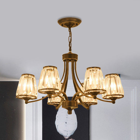 Circular Crystal Chandelier Lamp: Elegant Hanging Light for Bedrooms with Gold/Black Touches - 3/5/6 Lights