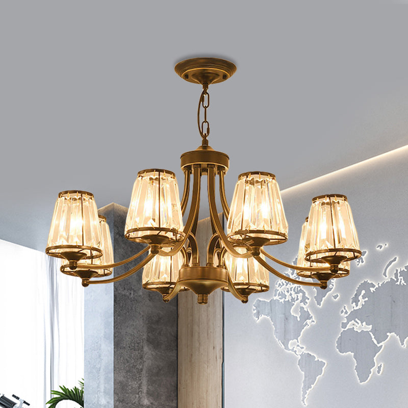 Circular Crystal Chandelier Lamp: Elegant Hanging Light for Bedrooms with Gold/Black Touches - 3/5/6 Lights