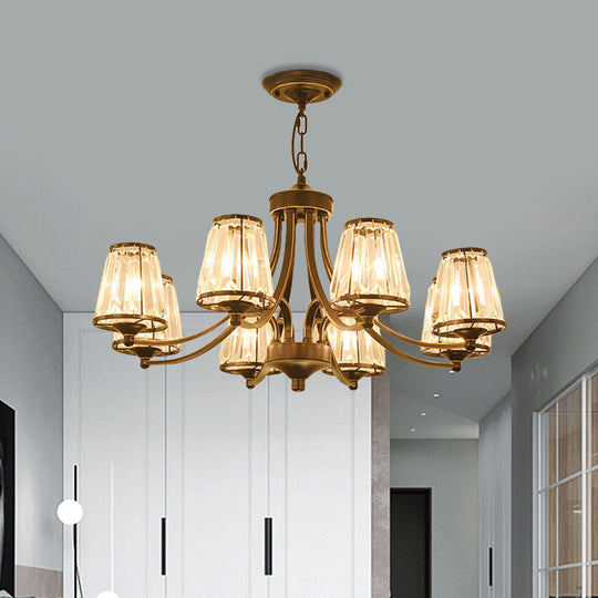 Circular Crystal Chandelier Lamp: Elegant Hanging Light for Bedrooms with Gold/Black Touches - 3/5/6 Lights