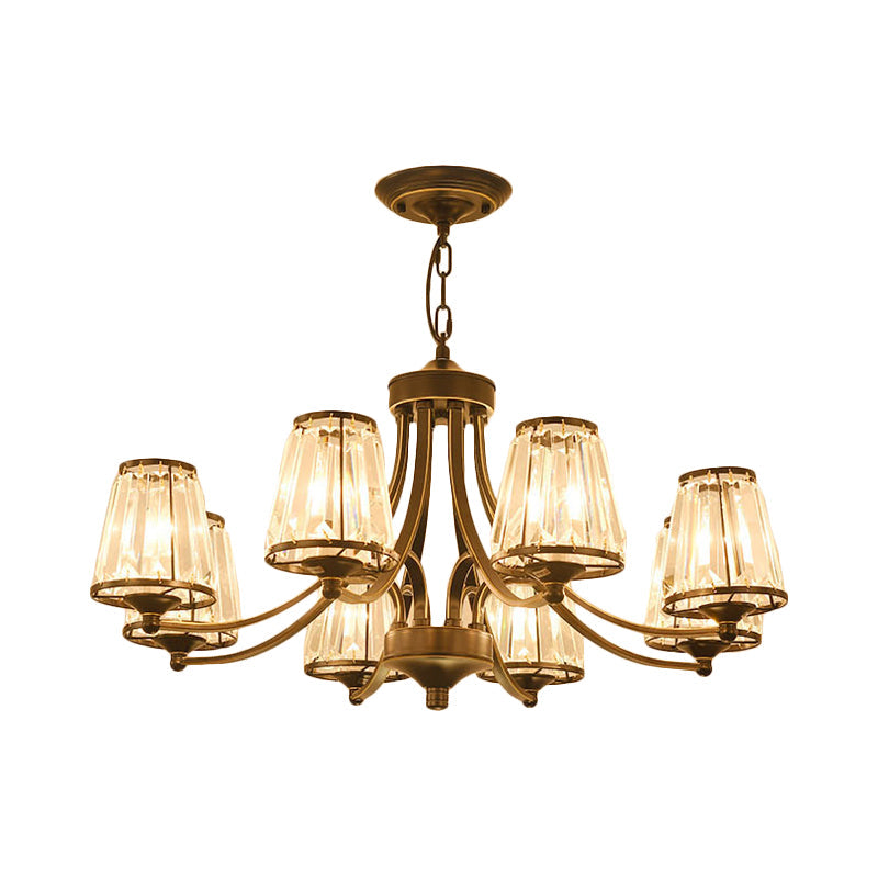 Circular Crystal Chandelier Lamp: Elegant Hanging Light for Bedrooms with Gold/Black Touches - 3/5/6 Lights