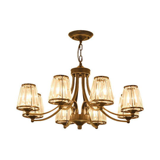 Circular Crystal Chandelier Lamp: Elegant Hanging Light for Bedrooms with Gold/Black Touches - 3/5/6 Lights