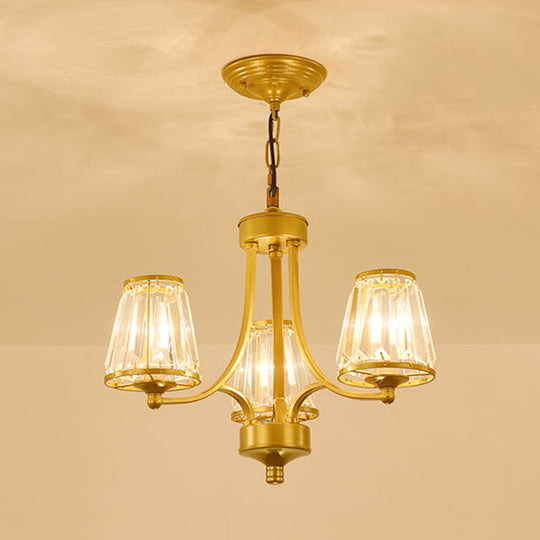 Circular Crystal Chandelier Lamp: Elegant Hanging Light for Bedrooms with Gold/Black Touches - 3/5/6 Lights