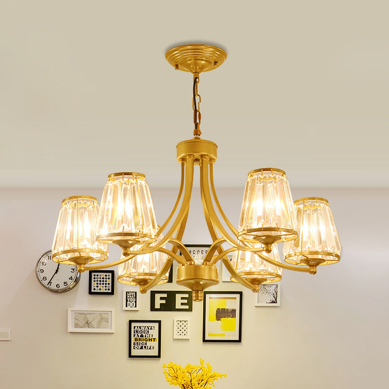 Circular Crystal Chandelier Lamp: Elegant Hanging Light for Bedrooms with Gold/Black Touches - 3/5/6 Lights