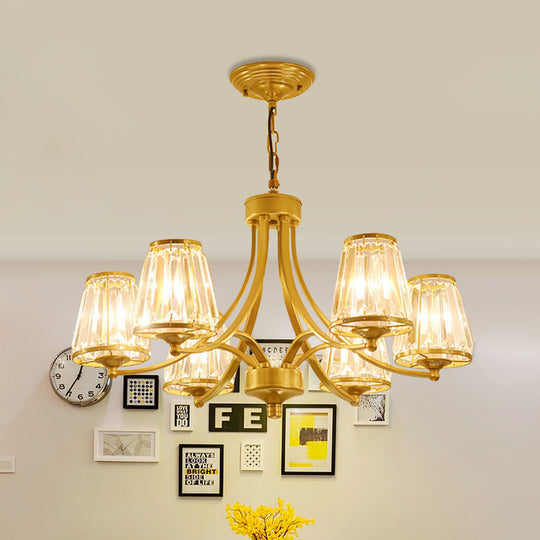 Circular Crystal Chandelier Lamp: Elegant Hanging Light for Bedrooms with Gold/Black Touches - 3/5/6 Lights