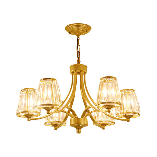 Circular Crystal Chandelier Lamp: Elegant Hanging Light for Bedrooms with Gold/Black Touches - 3/5/6 Lights