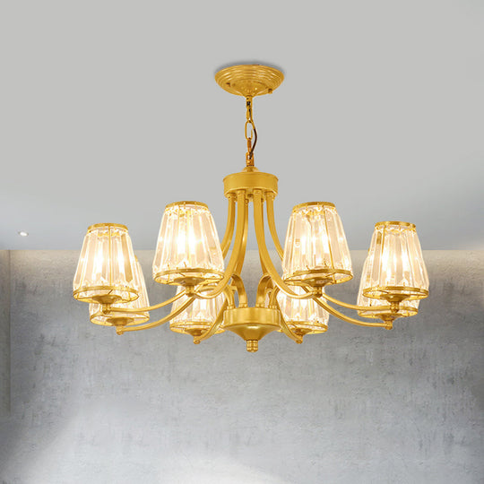 Circular Crystal Chandelier Lamp: Elegant Hanging Light for Bedrooms with Gold/Black Touches - 3/5/6 Lights