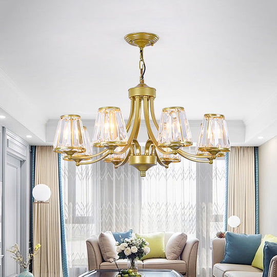 Circular Crystal Chandelier Lamp: Elegant Hanging Light for Bedrooms with Gold/Black Touches - 3/5/6 Lights