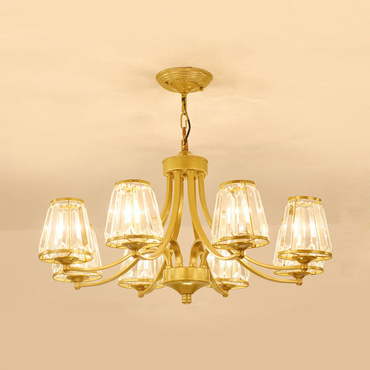 Circular Crystal Chandelier Lamp: Elegant Hanging Light for Bedrooms with Gold/Black Touches - 3/5/6 Lights