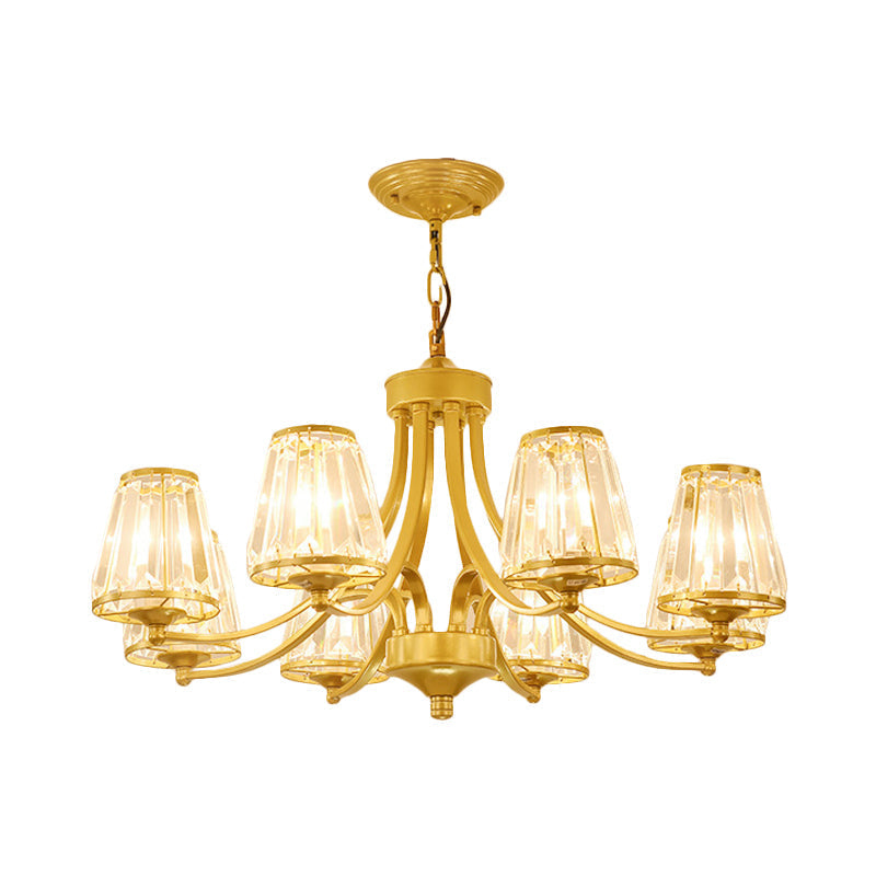 Circular Crystal Chandelier Lamp: Elegant Hanging Light for Bedrooms with Gold/Black Touches - 3/5/6 Lights