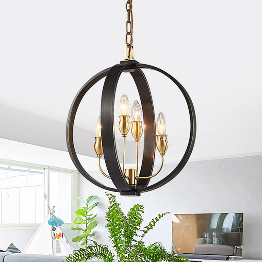 Classic Black Metal Chandelier - 4/8 Lights Ceiling Light Candelabra Style. Perfect For Living Room