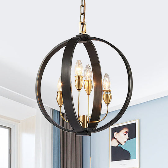 Classic Black Metal Chandelier - 4/8 Lights Ceiling Light Candelabra Style. Perfect For Living Room