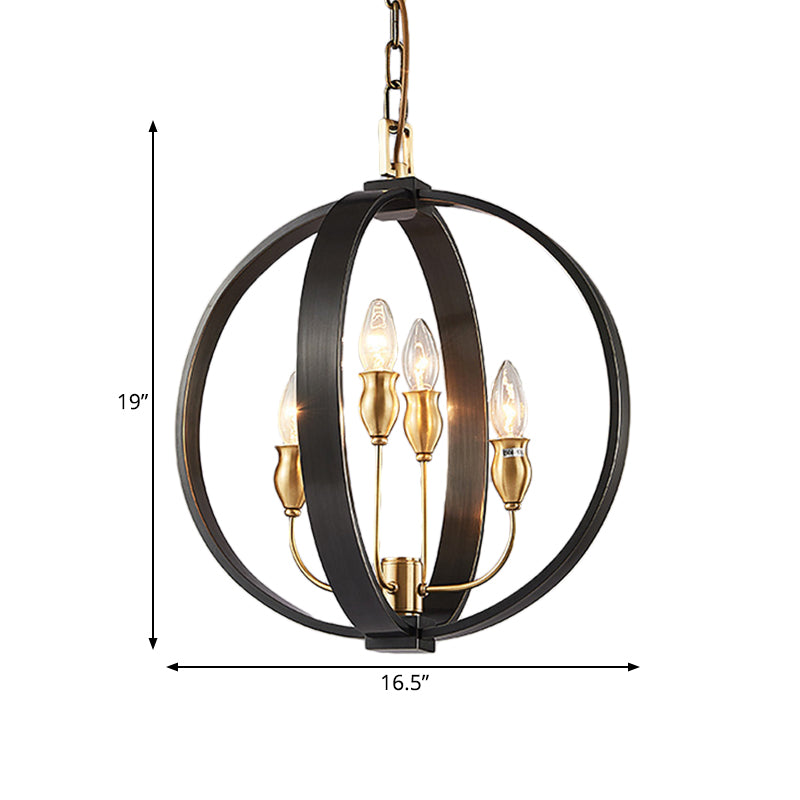 Classic Black Metal Chandelier - 4/8 Lights Ceiling Light Candelabra Style. Perfect For Living Room