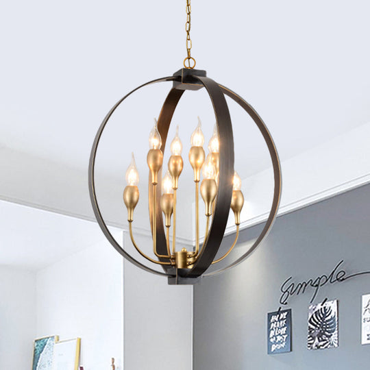 Classic Black Metal Chandelier - 4/8 Lights Ceiling Light Candelabra Style. Perfect For Living Room