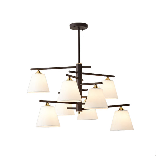 Tapered Hanging Chandelier - Traditional Pendant Light For Living Room With Fabric Shades Available