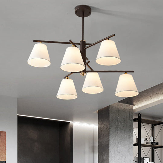 Tapered Hanging Chandelier - Traditional Pendant Light For Living Room With Fabric Shades Available