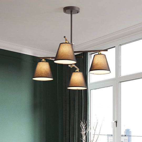 Tapered Hanging Chandelier - Traditional Pendant Light For Living Room With Fabric Shades Available