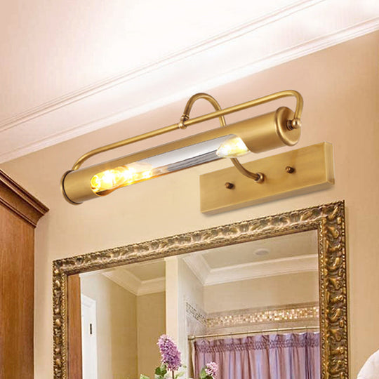 Traditional Brass Tube Vanity Light Fixture - 2 Lights 14/18 Wide / 18