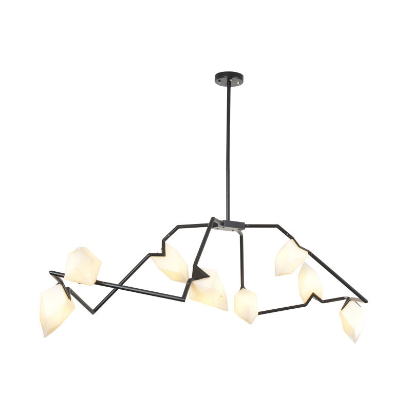 Modern Black/Gold Chandelier With Branching Design Shades - Elegant 5/8 Lights Dining Room Ceiling