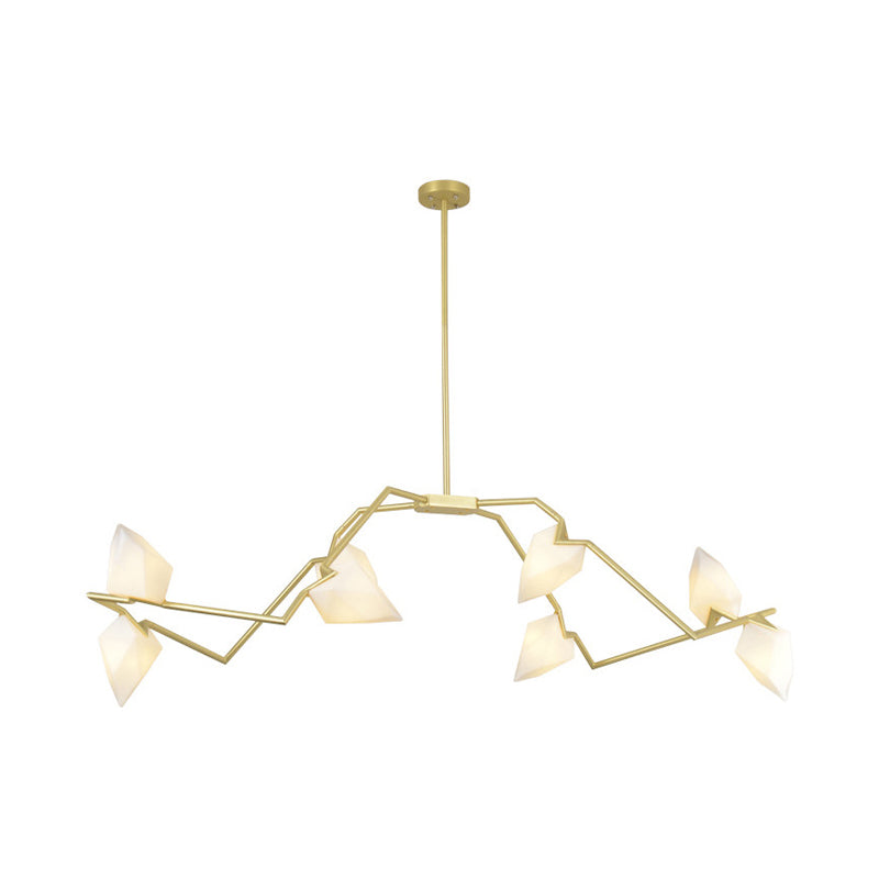 Modern Black/Gold Chandelier With Branching Design Shades - Elegant 5/8 Lights Dining Room Ceiling