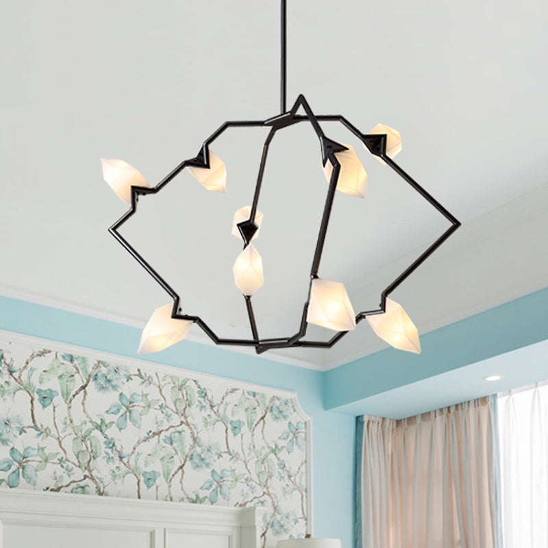 Modern Black/Gold Chandelier With Branching Design Shades - Elegant 5/8 Lights Dining Room Ceiling