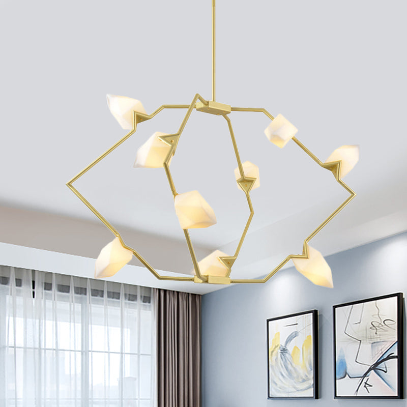 Modern Black/Gold Chandelier With Branching Design Shades - Elegant 5/8 Lights Dining Room Ceiling