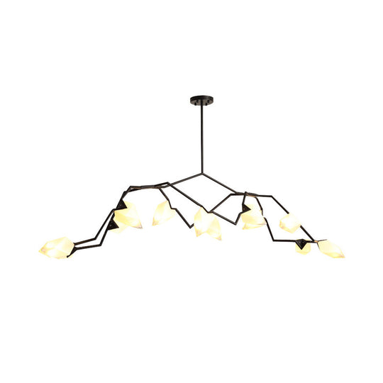 Modern Black/Gold Chandelier With Branching Design Shades - Elegant 5/8 Lights Dining Room Ceiling