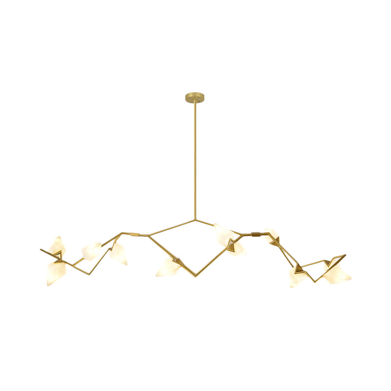 Modern Black/Gold Chandelier With Branching Design Shades - Elegant 5/8 Lights Dining Room Ceiling