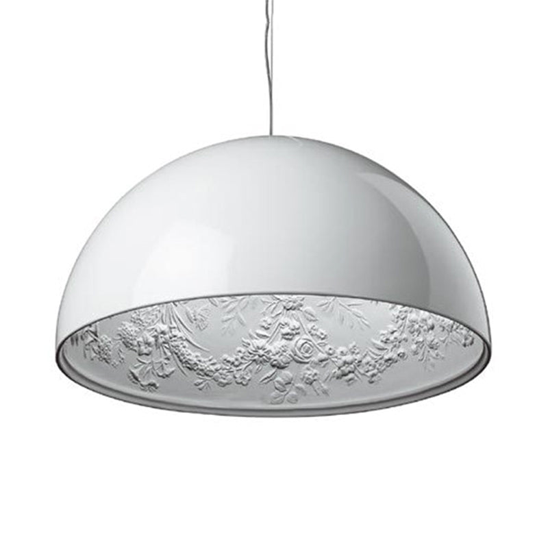 Nordic Dome Pendant Light with Intricate Pattern, 1-Light in Black/White/Brown, 16"/23.5"/35.5" Wide for Dining Room