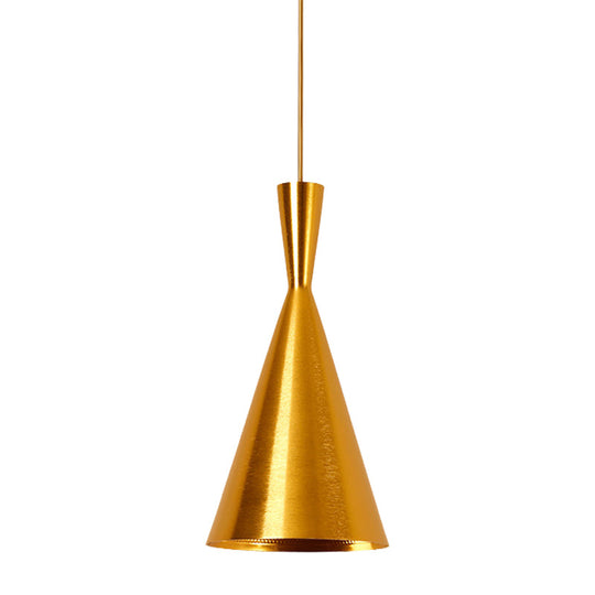 Industrial Metal Pendant Light with Cone/Saucer/Urn Design - Black/White/Gold Finish and Linear/Round Canopy