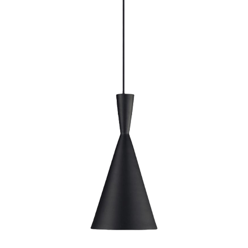 Industrial Metal Pendant Light with Cone/Saucer/Urn Design - Black/White/Gold Finish and Linear/Round Canopy